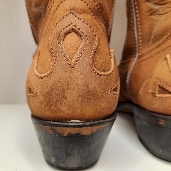 Durango Western Boots RD5302 Tooled Leather Distressed Camel Brown Womens 7.5 - Picture 7 of 14